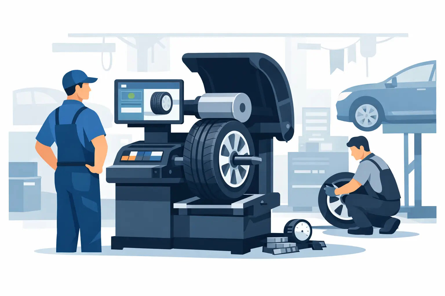 Road Force Auswuchtmaschine im Werkstattalltag