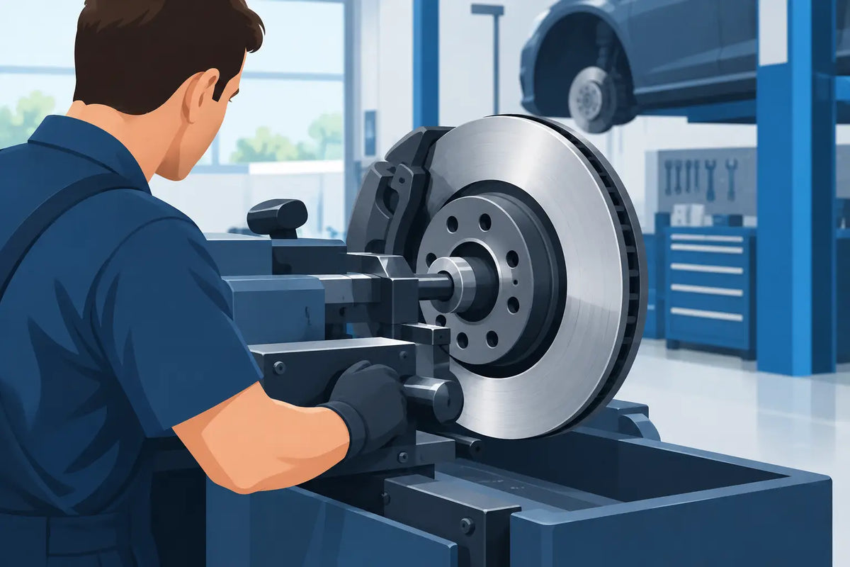 Bremsscheibenbearbeitung in der Werkstatt